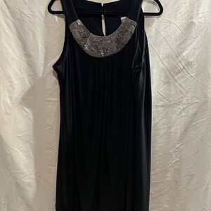 Bisou Bisou Black Dress with Silver Detail